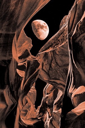 Antilope canyon at nightの写真素材
