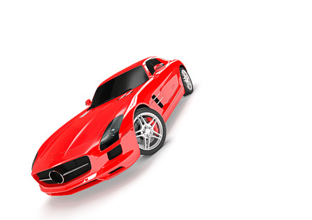 Front-side view of sport car in a white backgroundの写真素材