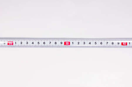 metering measuring tape, white Background の写真素材