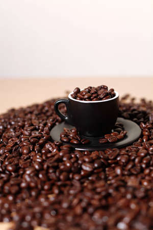 coffee cup and coffee beansの写真素材