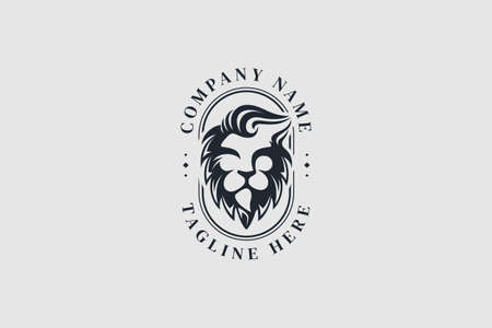 Lion face classic logoのイラスト素材