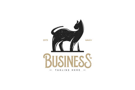 Beautiful cat logo for women's businessのイラスト素材