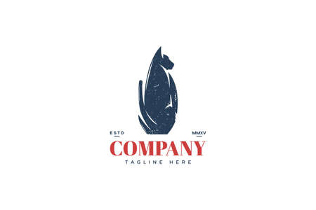 Cat logo with back viewのイラスト素材