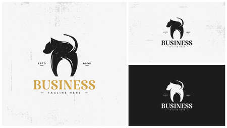 Unique cat logo with standing positionのイラスト素材