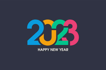 Happy new year  2023 with colorfulのイラスト素材