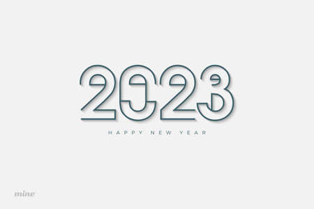 happy new year 2023 celebration numbers with unique thin numbersのイラスト素材