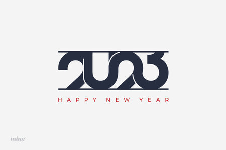 Unique number 2023 symbol with line cut