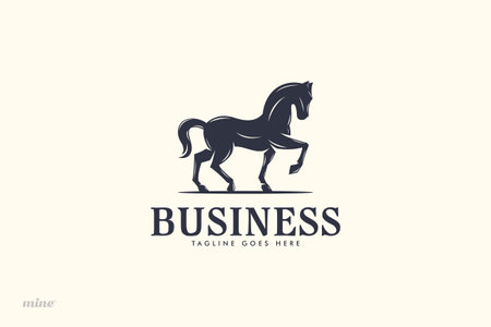 Classic horse silhouette for company logoのイラスト素材