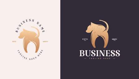 Simple unique gold cat logoのイラスト素材