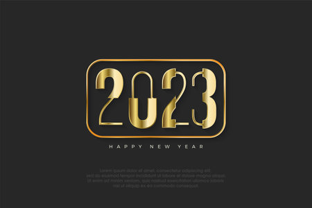 Happy new year 2023 vector with superimposed modern numbers