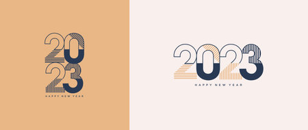2023 unique happy new year with bright and dark background