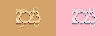 Retro classic Happy new year 2023 for poster or banner design