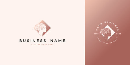 Unique beauty logo with a square around the textのイラスト素材