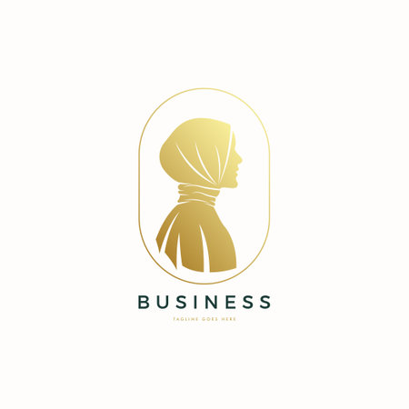Line art beauty logo in luxury gold colorのイラスト素材