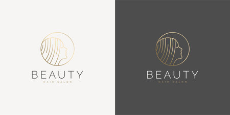 Simple and modern beauty logo with gold colorのイラスト素材