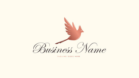 Classic bird logo in luxury gold color.のイラスト素材
