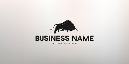 Bull butting logo with modern elegant feelのイラスト素材