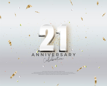 Modern 21st anniversary design. Vector design premium editable.のイラスト素材