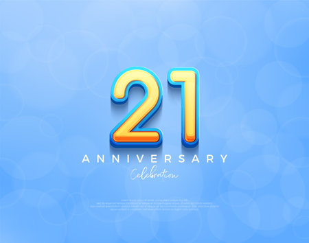 21st anniversary design. premium vector background with navy blue shades.のイラスト素材