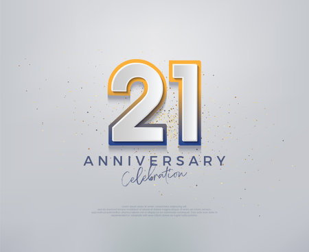 Modern and colorful, premium vector design for 21st anniversary celebrations.のイラスト素材