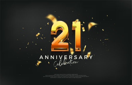 3d 21st anniversary celebration design. with a strong and bold design.のイラスト素材