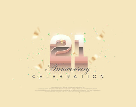 Modern number for 21st anniversary celebration. Premium editable vector design.のイラスト素材