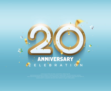 Modern design for 20th anniversary celebration. with modern 3d design.のイラスト素材