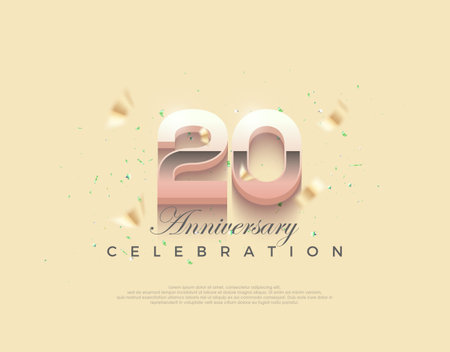 Modern number for 20th anniversary celebration. Premium editable vector design.のイラスト素材