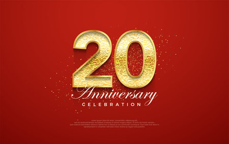 20th anniversary number, for a birthday celebration. premium vector backgrounds.のイラスト素材