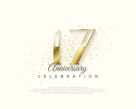Elegant and luxurious 17th anniversary design.のイラスト素材