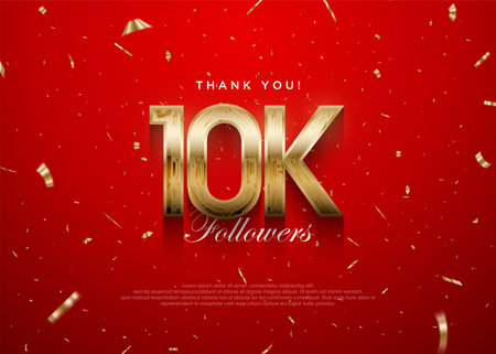 Thank you followers 10K background, greeting banner poster for fans.のイラスト素材