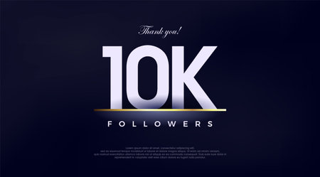 Simple and fancy design greeting to 10K followers,のイラスト素材