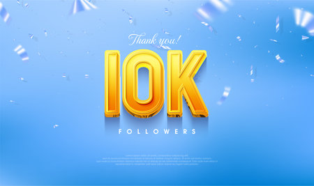 Thank you for 10K loyal followers, greeting design for social media posts.のイラスト素材