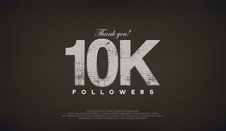 Abstract design thank you 10k followers, with gray color.のイラスト素材