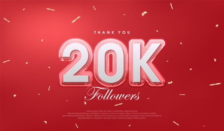Red background for 20k followers celebration.のイラスト素材