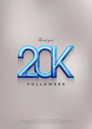 Simple and modern, thank you 20K followers.のイラスト素材