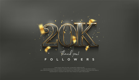 Elegant and luxurious design to thank 20K followers.のイラスト素材