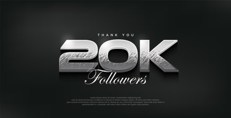 Silver modern design for a thank you 20K followers.のイラスト素材