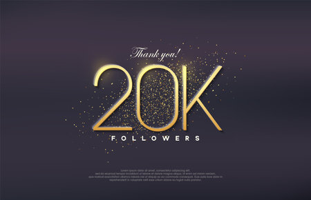 Simple design number 20. Celebration of achieving 20k followers number.のイラスト素材