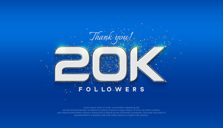 Followers number 20k. followers achievement celebration design.のイラスト素材