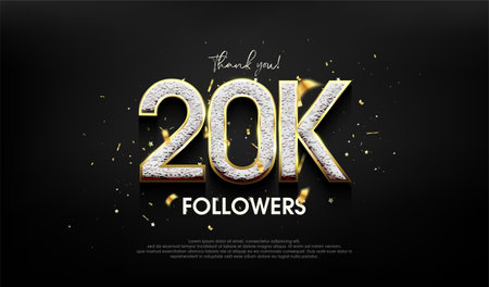 Luxurious design for a thank you 20K followers.のイラスト素材