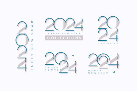 Vector number 2024, with a sleek and modern design. Premium design for 2024 new year celebration and greeting.のイラスト素材