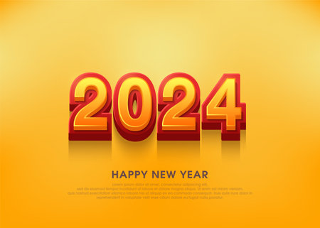 Happy new year number 2024 3d appears.のイラスト素材