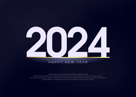 Unique happy new year 2024, a calendar poster banner for the new year.のイラスト素材