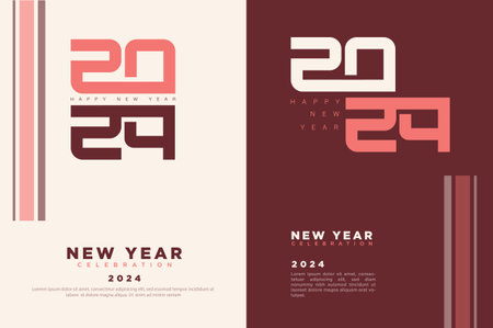Modern unique number 2024 vector design. Premium vector design for banner, poster, social media post and calendar.のイラスト素材