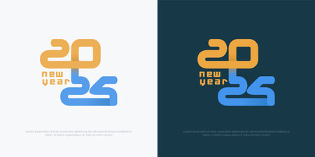 Unique happy new year 2024 design with full clean colors. Premium vector design, modern, clean and unique. design for calendar, greeting and new year celebration.のイラスト素材