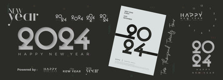 Happy new year 2024 vector celebration background. Premium vector background, for posters,...