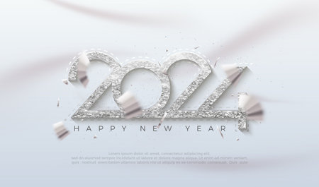 Silver metallic design with shiny glitter. Premium vector design for greeting, Invitation, banner poster and others.のイラスト素材