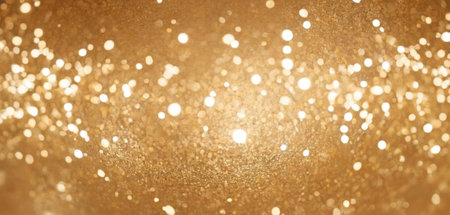 Luxurious blurred background with splashes of elegant and luxurious gold colored bokeh light. elegant and modern. Premium background illustration design.の写真素材