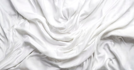 Detailed view of silky white cloth folds. Premium illustrator photos for banners, posters and wallpapers.の写真素材